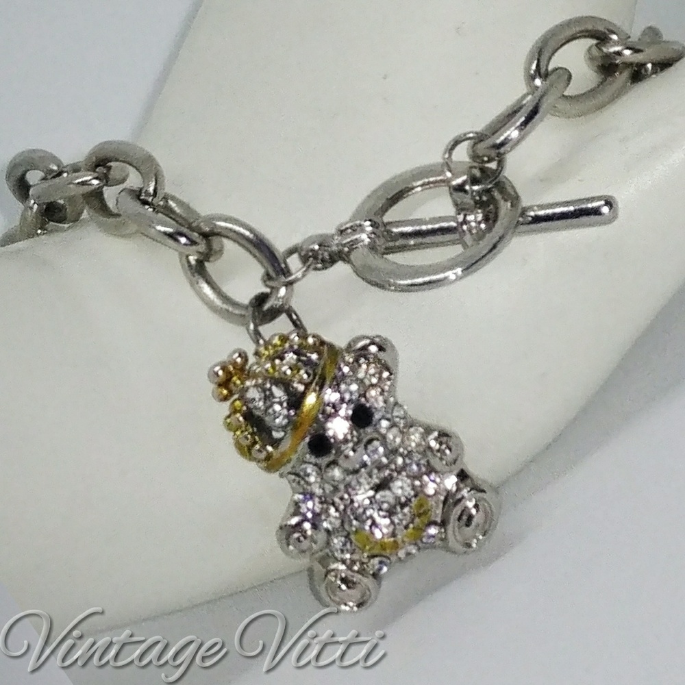 Juicy Couture Pavé Teddy Bear Charm Bracelet RARE